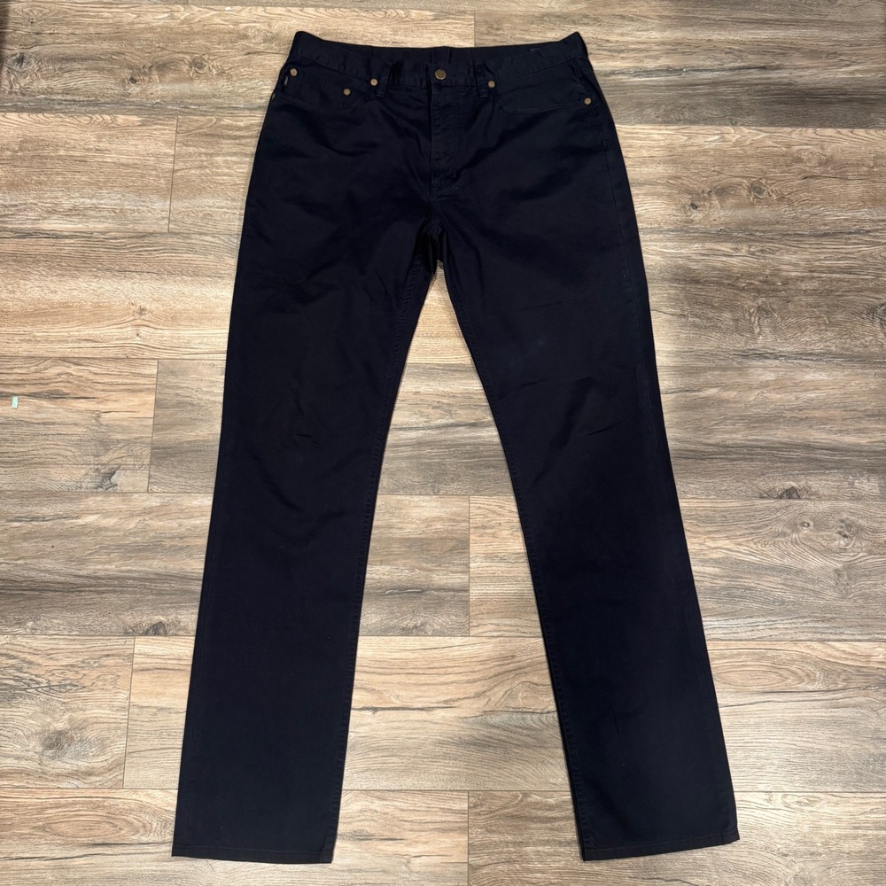 Polo Ralph Lauren Mens Navy Blue Stretch Straight Fit Pants 34x34 5-Pocket Twill